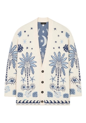 Alanui Echoes of the Island palm-tree cardigan - Neutrals