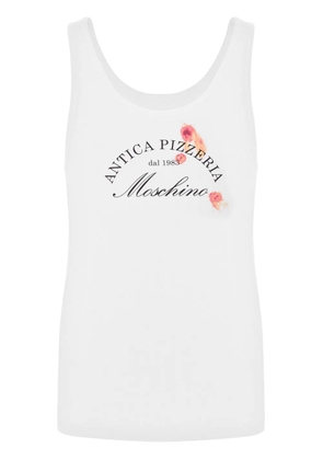 Moschino slogan-print tank top - White
