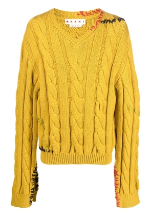 Marni cable-knit virgin wool jumper - Yellow