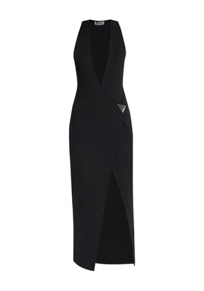 The Attico plunge-neck split midi dress - Black