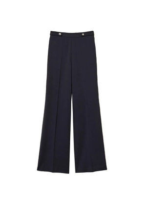 TWINSET pearl-button wide-leg trousers - Blue