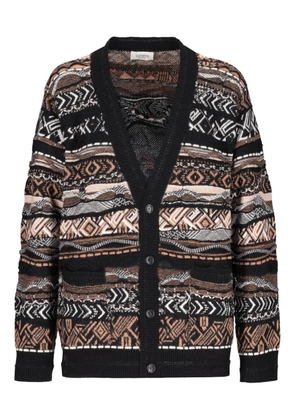 Laneus patterned cardigan - Black