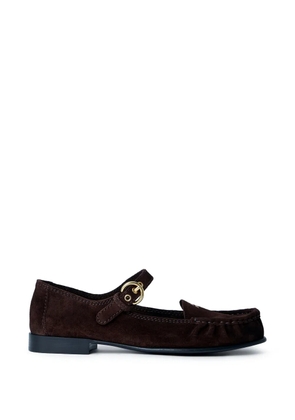 Miu Miu buckle-strap loafers - Brown
