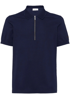 Ferragamo half-zip cotton polo shirt - Blue