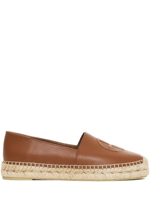 ANINE BING Paloma logo-embossed espadrilles - COG1 BROWN
