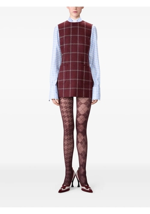 Thom Browne Windowpane Hunting tweed mini dress - Red