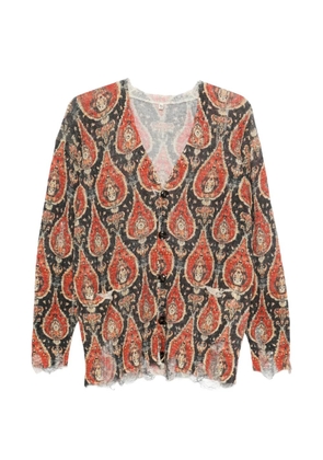 R13 paisley distressed cardigan - Black