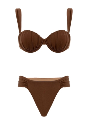 Noire Swimwear ruched balconette biquini - Brown