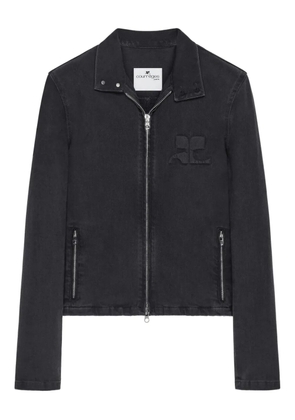 Courrèges City Shadow zip-fastening logo jacket - Black