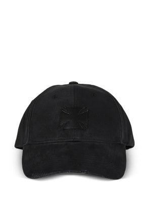 VETEMENTS leather cross cap - Black