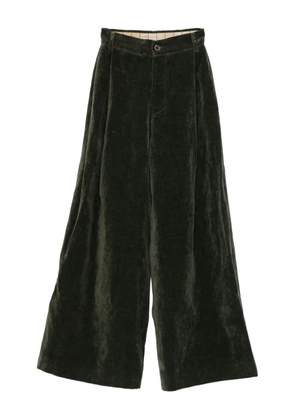 Uma Wang pleated velvet trousers - Green