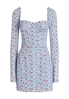 Dolce & Gabbana long-sleeve floral dress - Blue