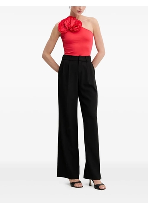 Karl Lagerfeld rose-embellished one-shoulder top - Red