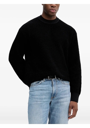 BOSS crew-neck textured sweater - Black