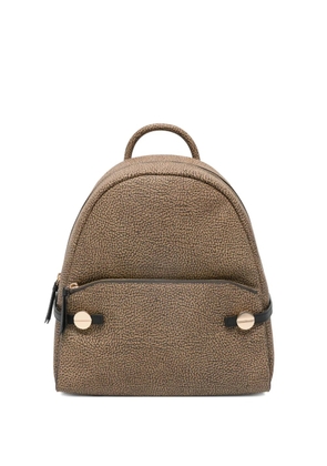 Borbonese medium round-handle pattern backpack - Brown