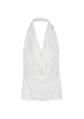 Elisabetta Franchi halterneck cowl-neck blouse - White