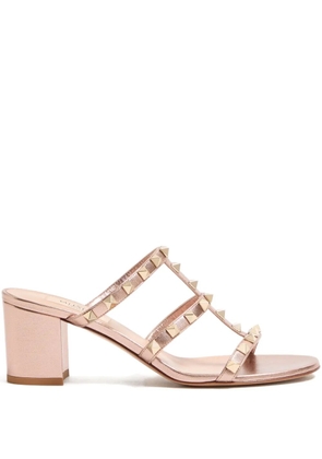 Valentino Garavani 60mm Rockstud laminated sandals - Pink