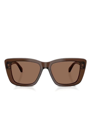 Emporio Armani rectangle-frame sunglasses - Brown