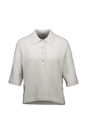 Allude buttoned polo sweater - Neutrals