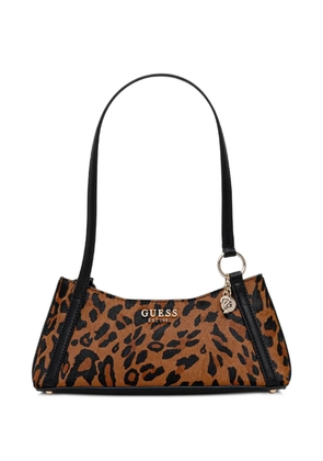 GUESS USA Domitilla leopard print charm tote bag - Brown