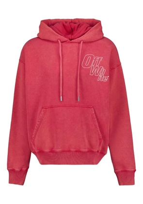 Off-White logo-print hoodie - Red