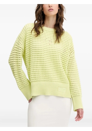 HUGO textured open-knit sweater - Green