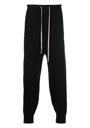 Rick Owens drawstring-waist cashmere track pants - Black