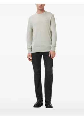 AllSaints embroidered-logo crew-neck sweater - Green