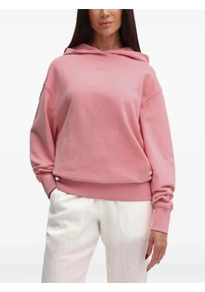BOSS embossed-logo hoodie - Pink