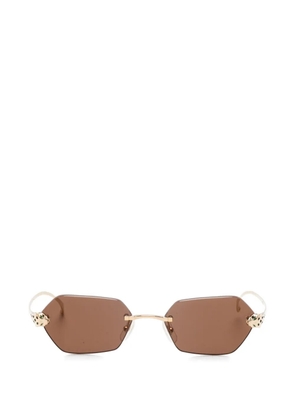 Cartier Eyewear geometric-frame sunglasses - Gold