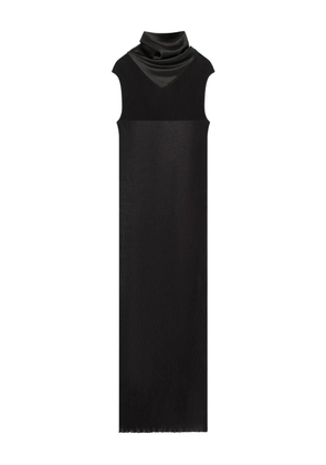 Lanvin ribbed scarf-neck midi dress - Black