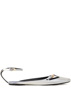 Lanvin buckle ankle-strap ballet flats - Silver