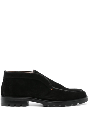 Santoni slip-on suede boots - Black
