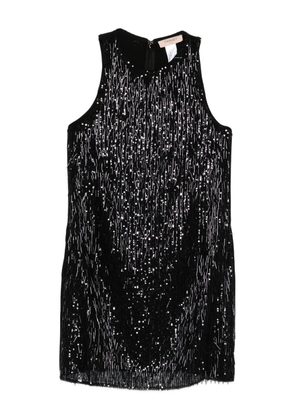 TWINSET sequinned fringed mini dress - Black