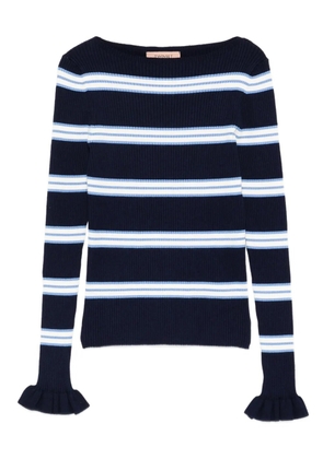 TWINSET striped ruffled top - Blue