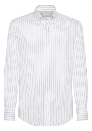 Brunello Cucinelli striped cotton shirt - White