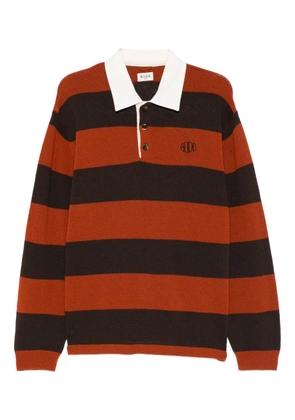 BODE striped-collared polo shirt - Brown