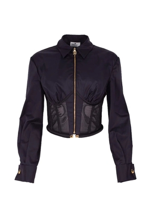 Elisabetta Franchi long-sleeved zip shirt - Black