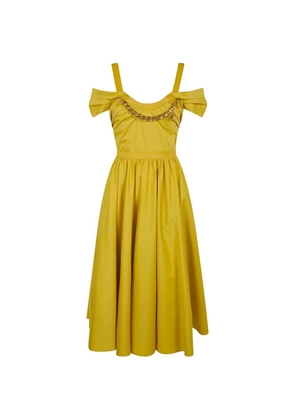 Elisabetta Franchi jewel-chain midi dress - Yellow