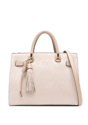 LIU JO Manhattan braided-handle tassel tote bag - Neutrals
