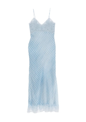 Ermanno Scervino lace gingham midi dress - Blue