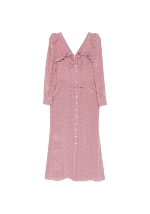 Alessandra Rich polka-dot ruffled midi dress - Pink