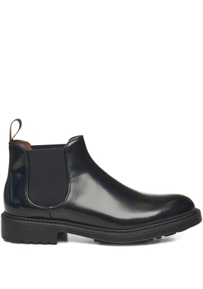 Doucal's elastic-band leather boots - Black