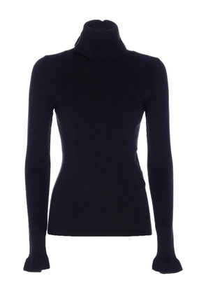 Chloé high-neck ruffled-cuff sweater - Blue