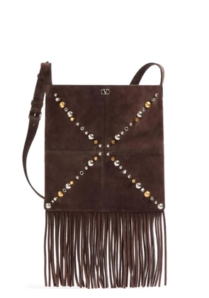 Valentino Garavani small Nellcôte fringes-detail shoulder bag - Brown