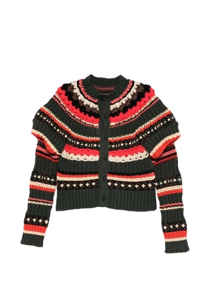 sacai striped cardigan - Green