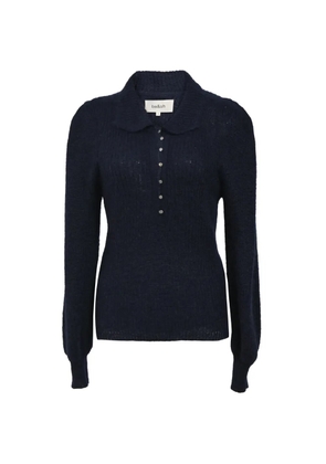 Ba&Sh puff-sleeve polo jumper - Blue