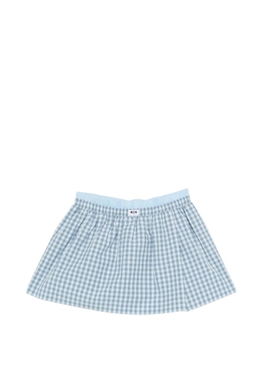 MSGM check print short skirt - Blue