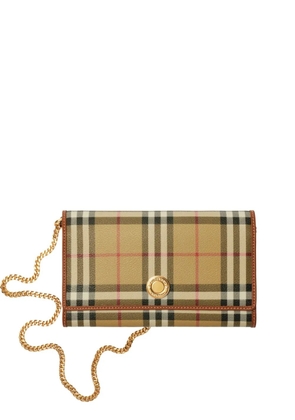 Burberry Check wallet on chain - Neutrals