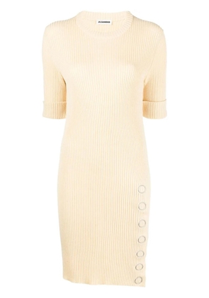 Jil Sander ribbed-knit short tunic dress - Yellow